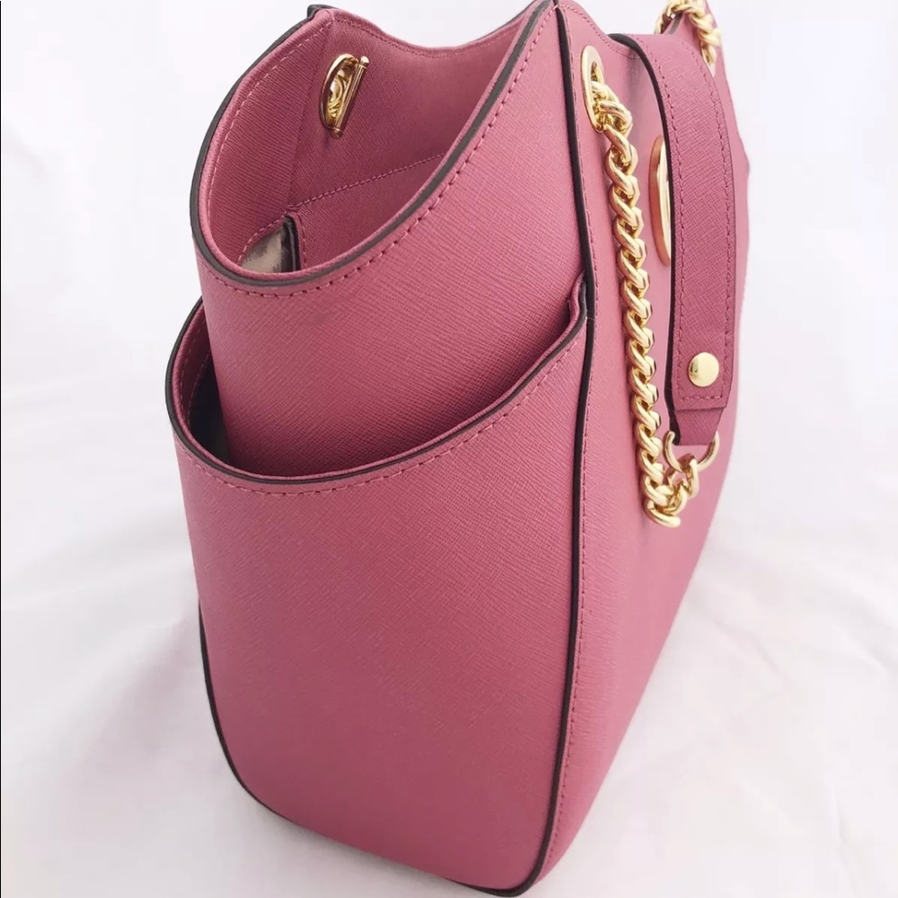 Gaby’sBags👜💕-Michael Kors Chain Tote Pink - Picture 6 of 7